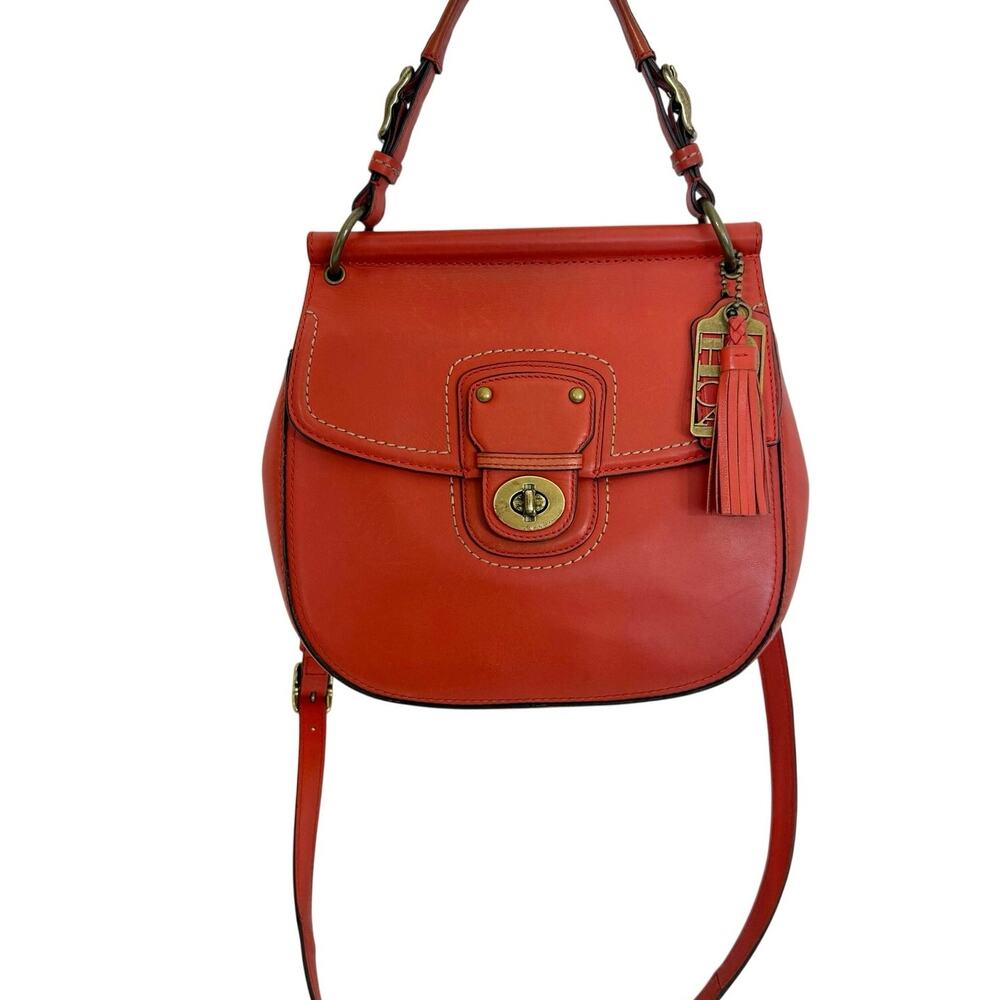 Coach Willis Legacy 70th Anniversary Turn-Lock Crossbody Bag Purse Orange 19132